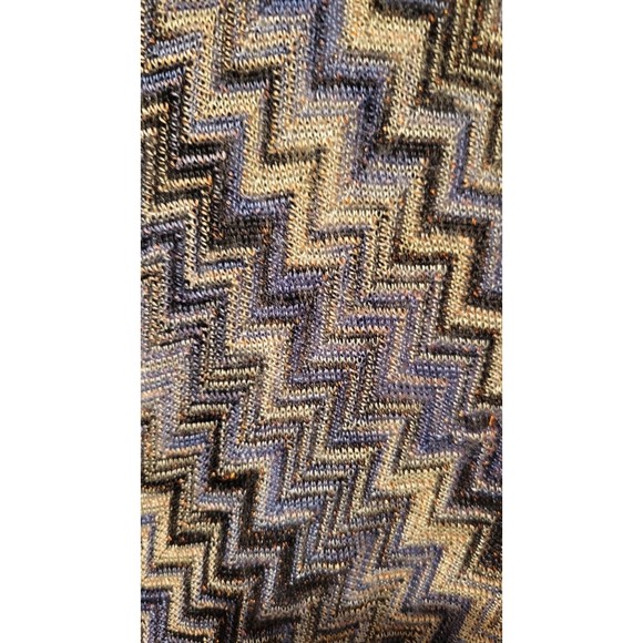 Steve Madden Women's Open Cardigan Kimono Chevron Gray Blue Metallic Gold OS - Picture 4 of 6